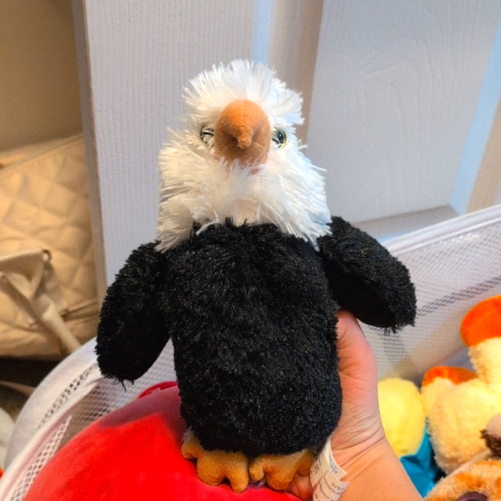 Plush Eagle Toy - Black and White